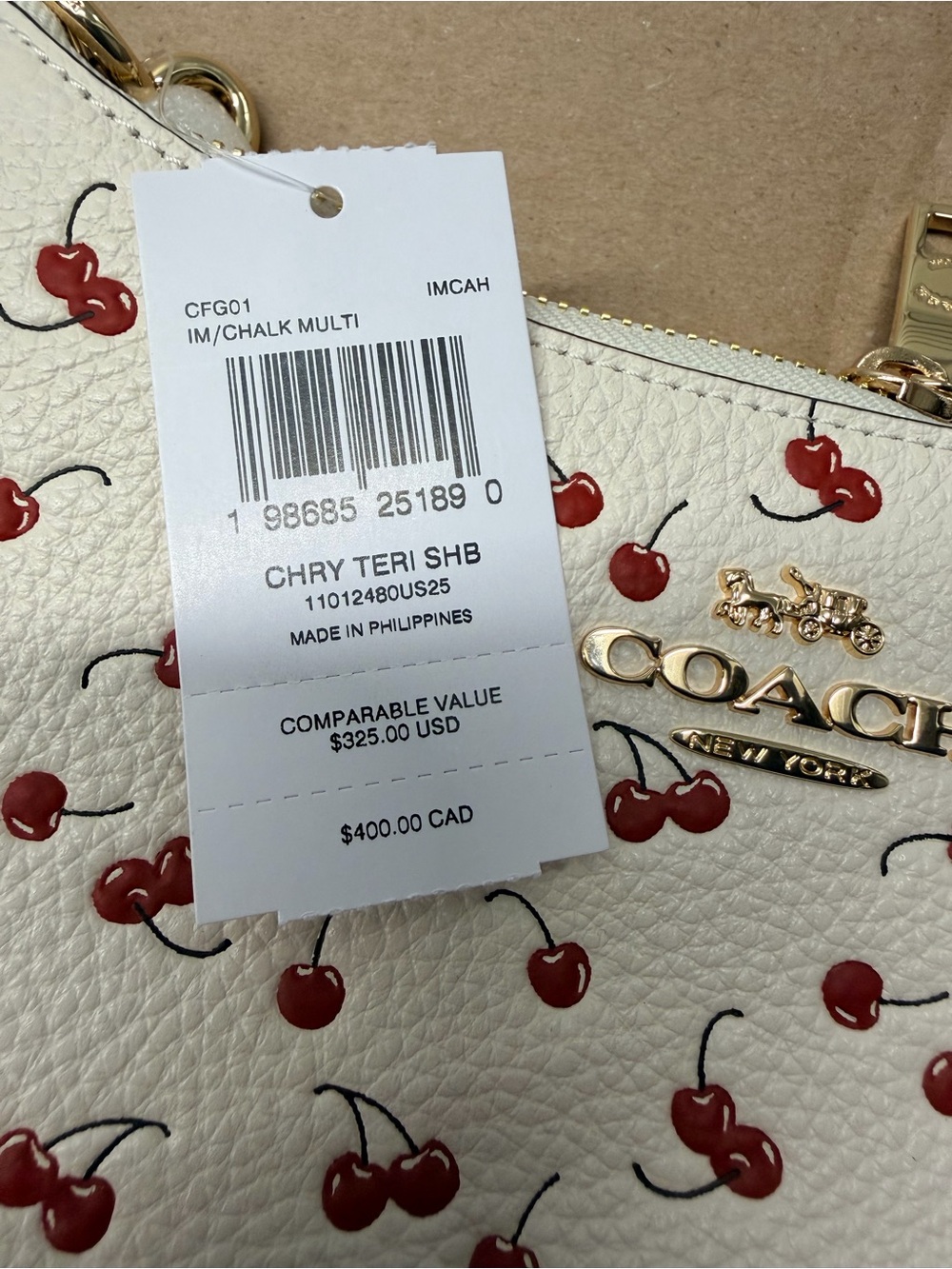 COACH Teri Shoulder Bag With Cherry Print - Picture 8 of 8